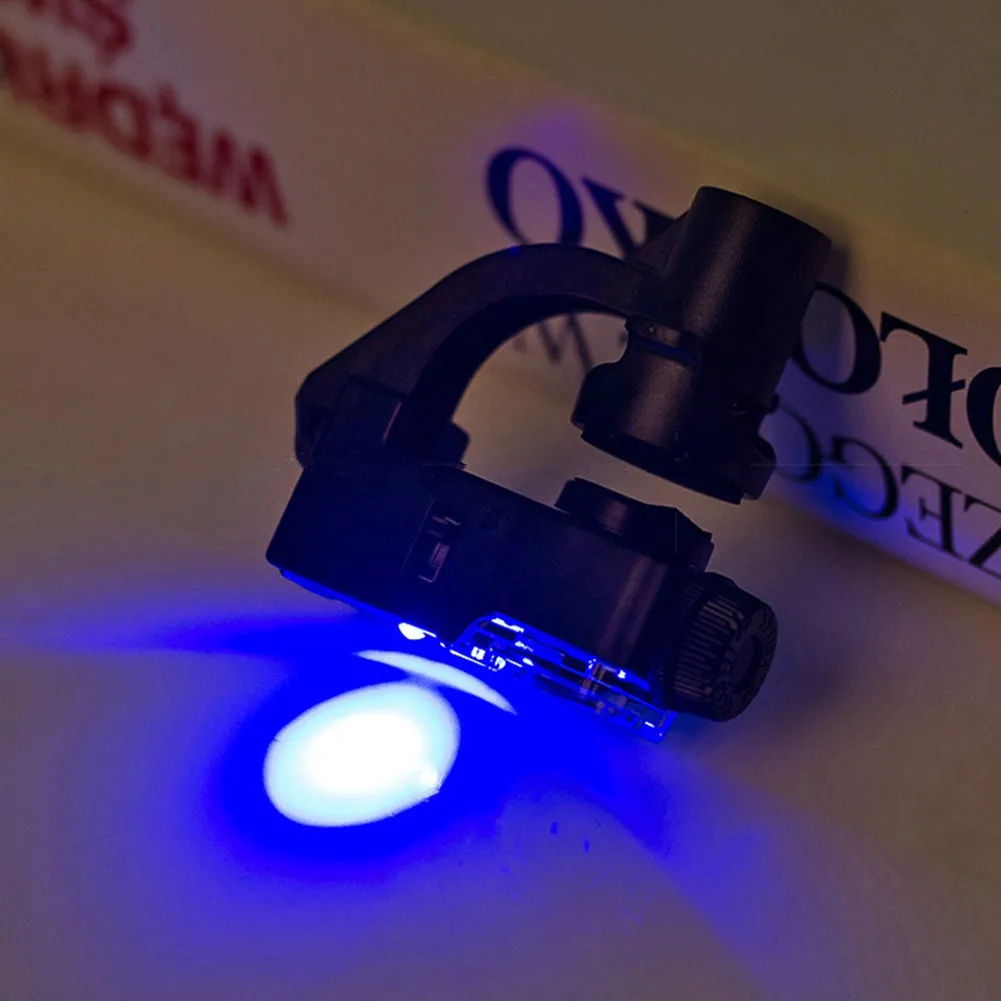Универсальная Портативная 90-кратная Светодиодная Идентификационная лупа с подсветкой, УЛЬТРАФИОЛЕТОВАЯ лупа, карманный зажим, микроскоп для смартфона 3