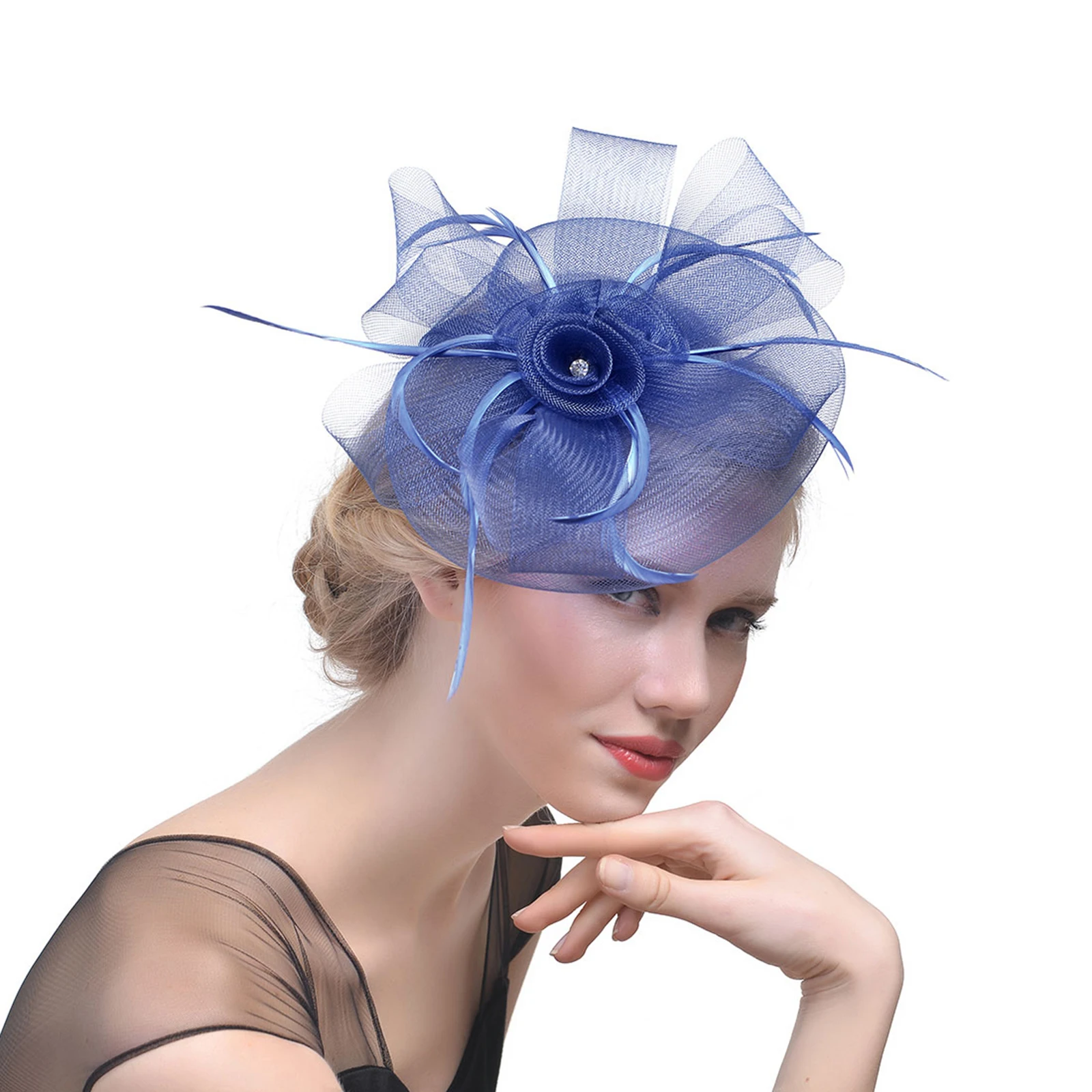 Винтажная заколка для волос 2023, женские шляпы-чародейки, Элегантные перья, сетчатые повязки в стиле Кентукки-дерби, зажим для чаепития, свадебные головные уборы 0