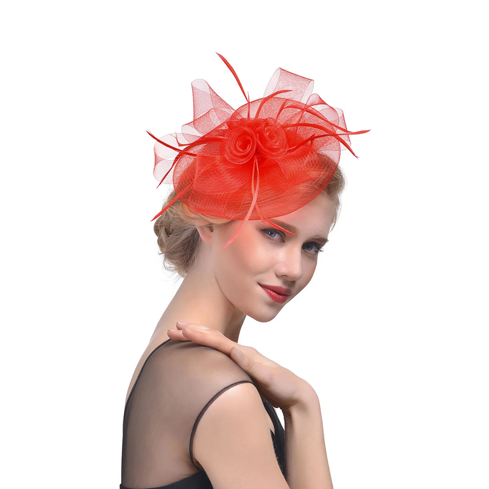Винтажная заколка для волос 2023, женские шляпы-чародейки, Элегантные перья, сетчатые повязки в стиле Кентукки-дерби, зажим для чаепития, свадебные головные уборы 5