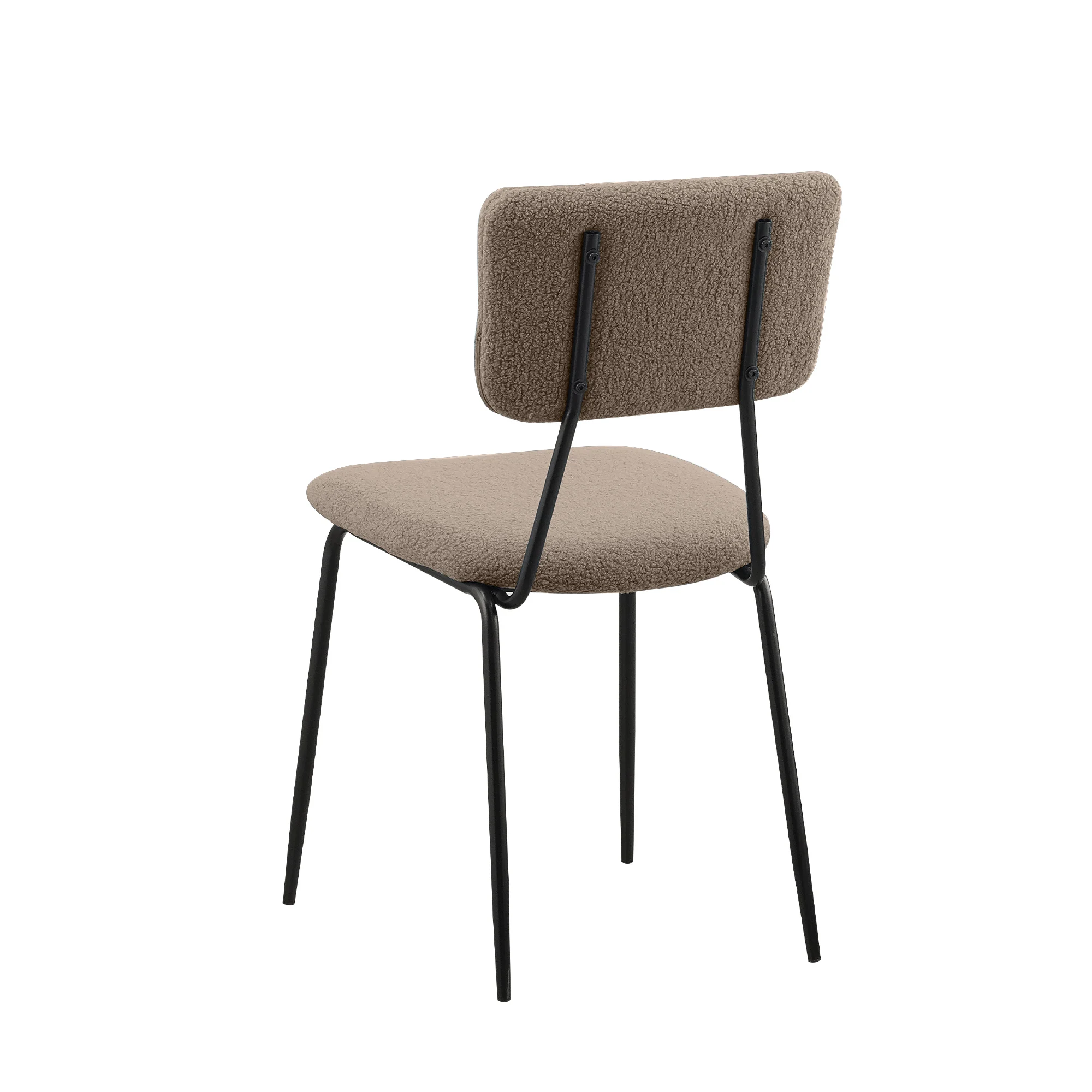 Набор из 6 стульев для столовой, удобные функциональные стулья со спинкой, обитой искусственным плюшем, и хромированными ножками, кухонные приставные стулья 1