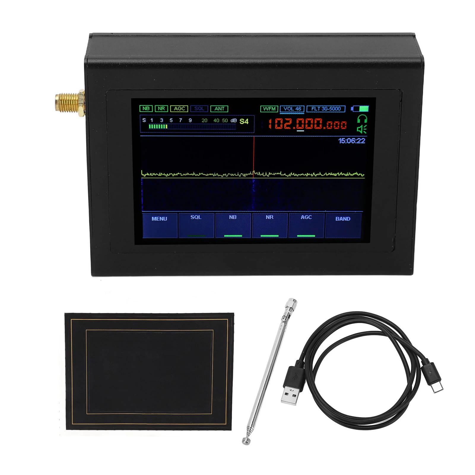 Радиоприемник с мощным фильтром переменной ширины DSP SDR, радиоприемник с сенсорным IPS экраном 3,5 дюйма с антенной для промышленного использования 0