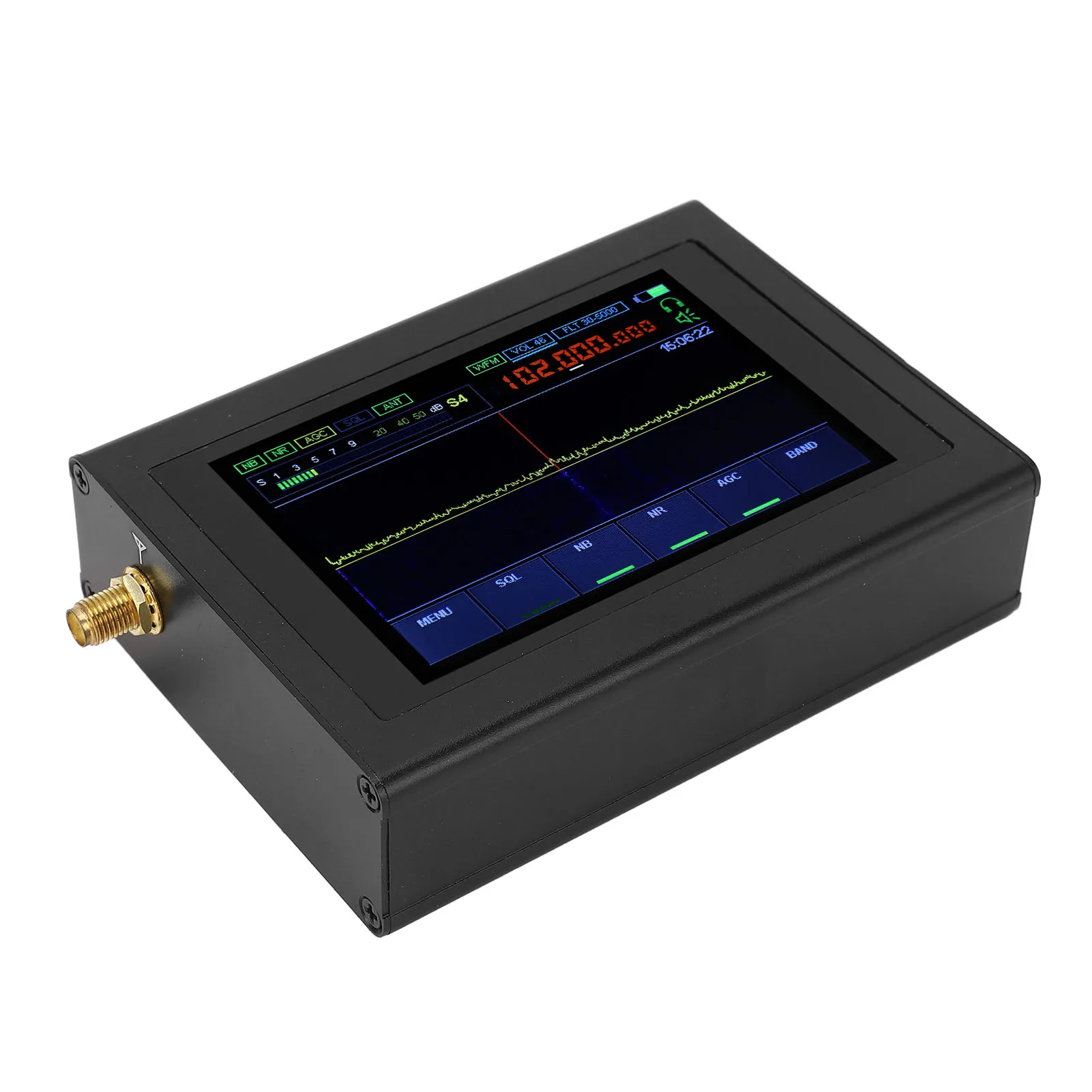 Радиоприемник с мощным фильтром переменной ширины DSP SDR, радиоприемник с сенсорным IPS экраном 3,5 дюйма с антенной для промышленного использования 3