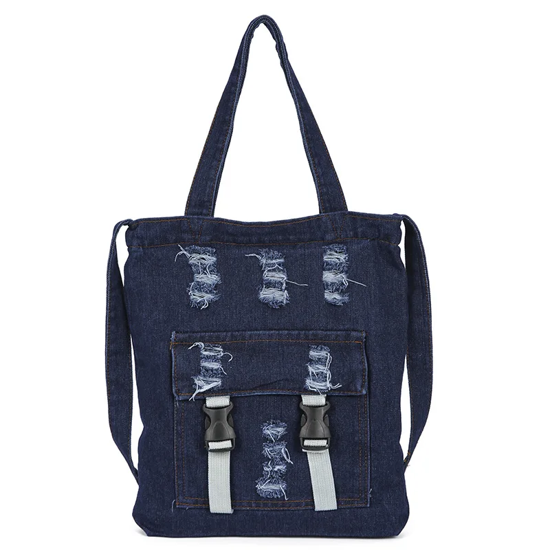 Новая джинсовая сумка через плечо для женщин, сумка через плечо с высококачественной женской сумкой, большая сумка-тоут 0