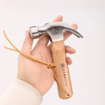 Мини-молоток с магнитным всасыванием и веревкой для дома, прочный, Часто используемый для выбивания гвоздей, Деревянная ручка, Маленький молоток ручной работы